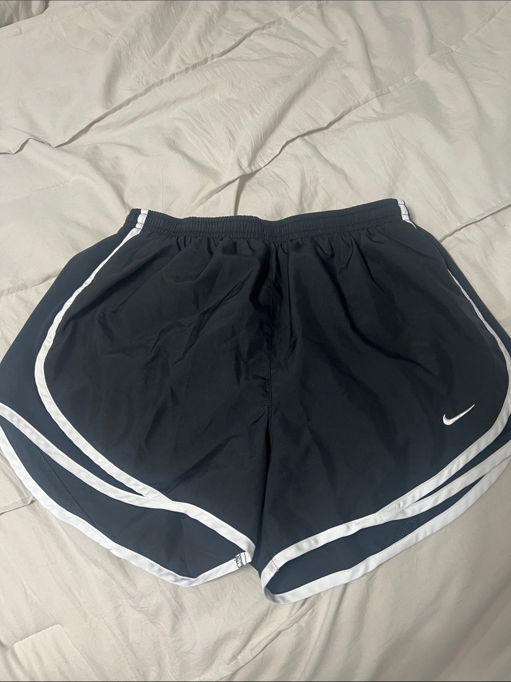 Nike Women's Black Athletic Shorts with White Trim
